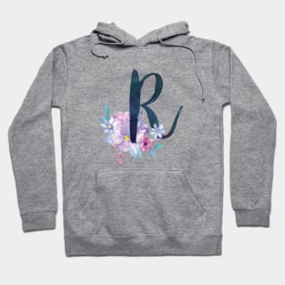 Floral Monogram R Pretty Lilac Bouquet Hoodie